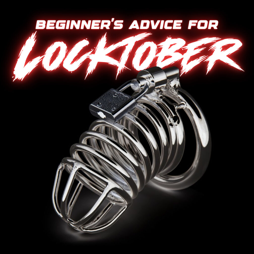 Image of a metal chastity cage over black background