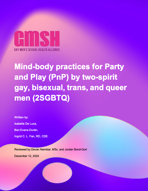 Prácticas Mente-Cuerpo para Fiesta y Juego (PnP) y hombres 2SGBTQ